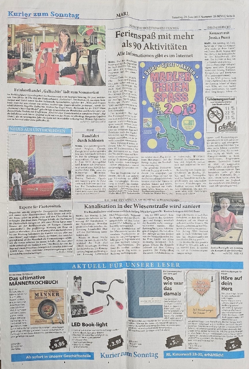 Zeitungsbeitrag über Schulz-PV 29_Juni_2013_Kurier_zum_Sonntag Archiv